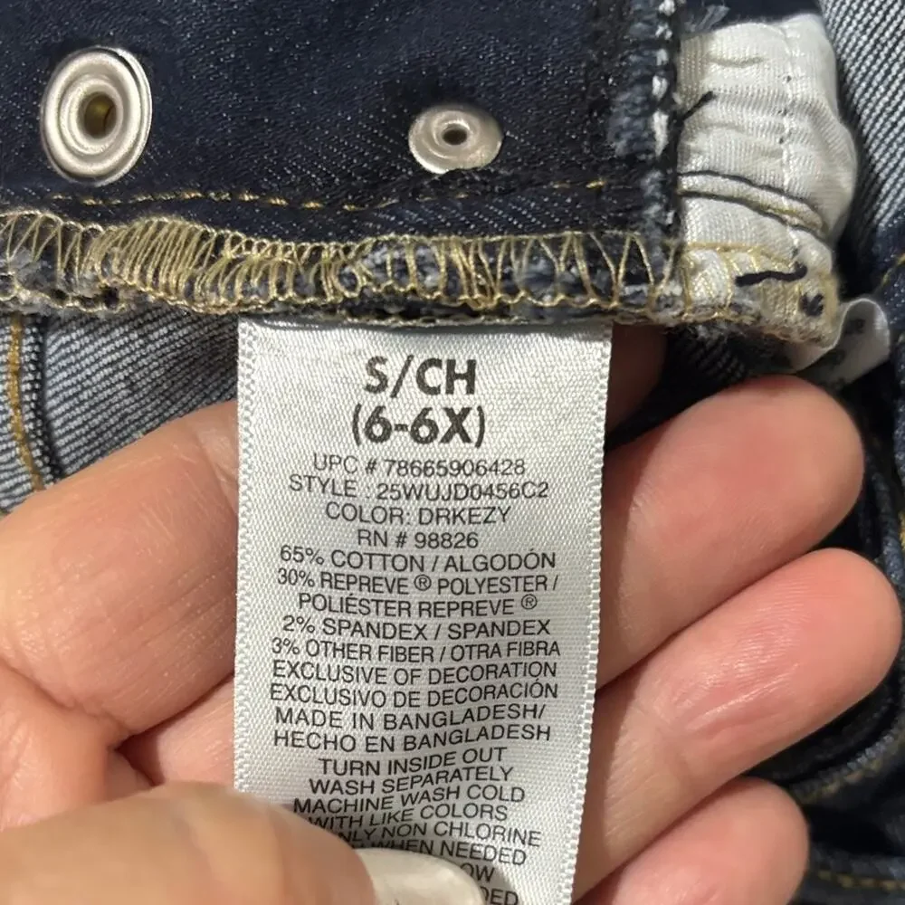 Jordache S 6x Dark Denim Overalls w/Lace Accents adjustable straps stretch nwt